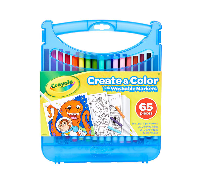 Create & Color Mini Washable Markers And Paper