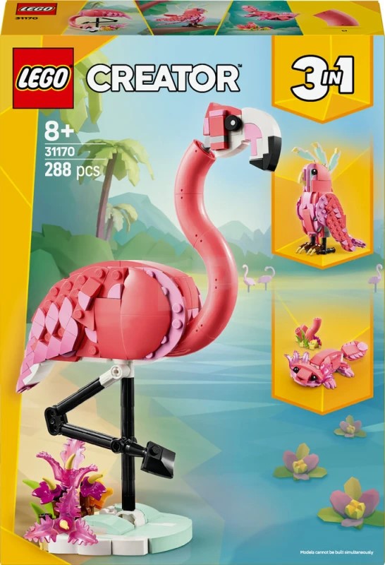 Konstruktor LEGO Wild Animals Pink Flamingo V29, 8 yaş+, 288 hissə - 31170