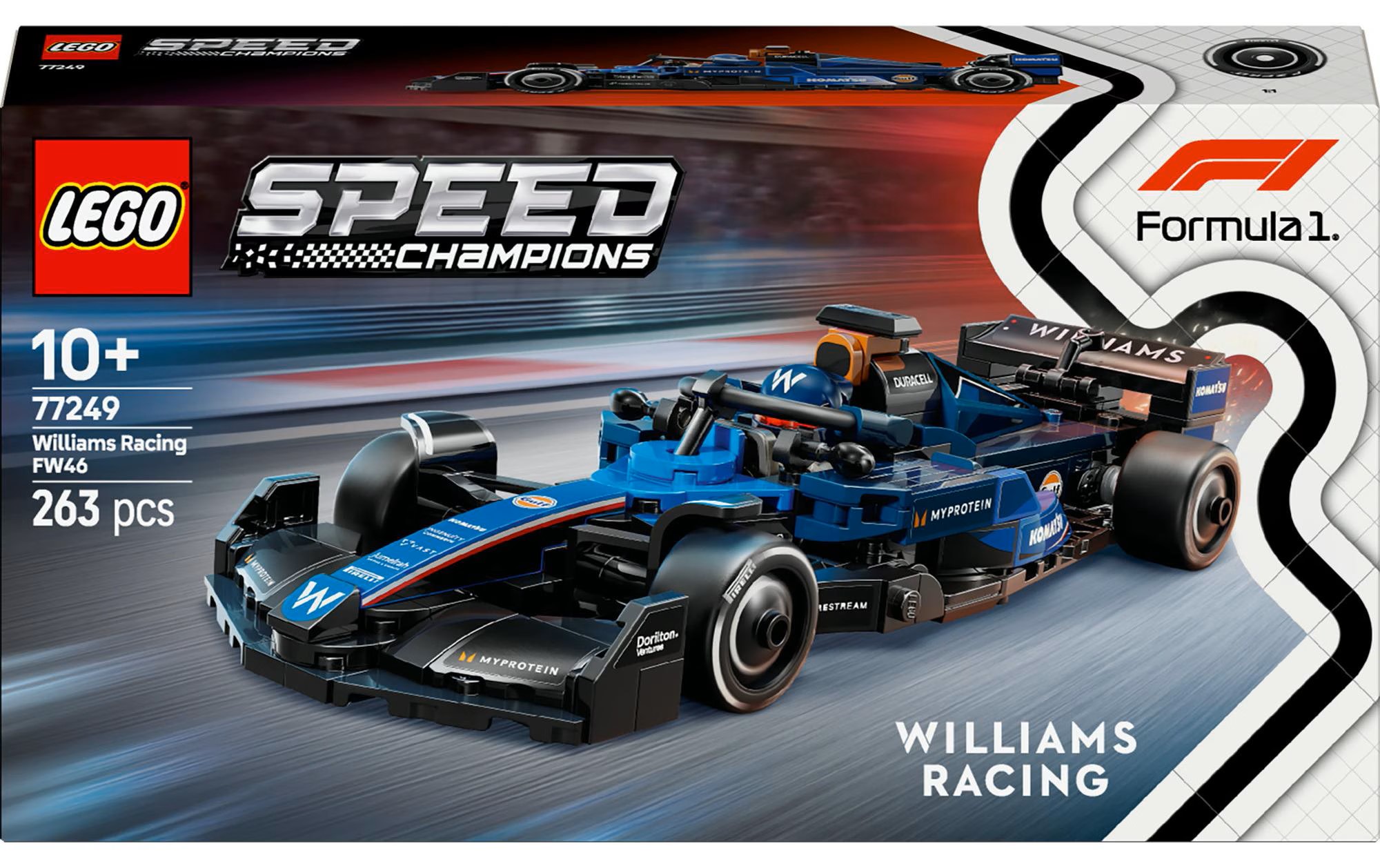 Konstruktor LEGO Speed Champions Williams Racing FW46 F1 Race Car 77249, 
10 yaş+, 263 hissə - 77249