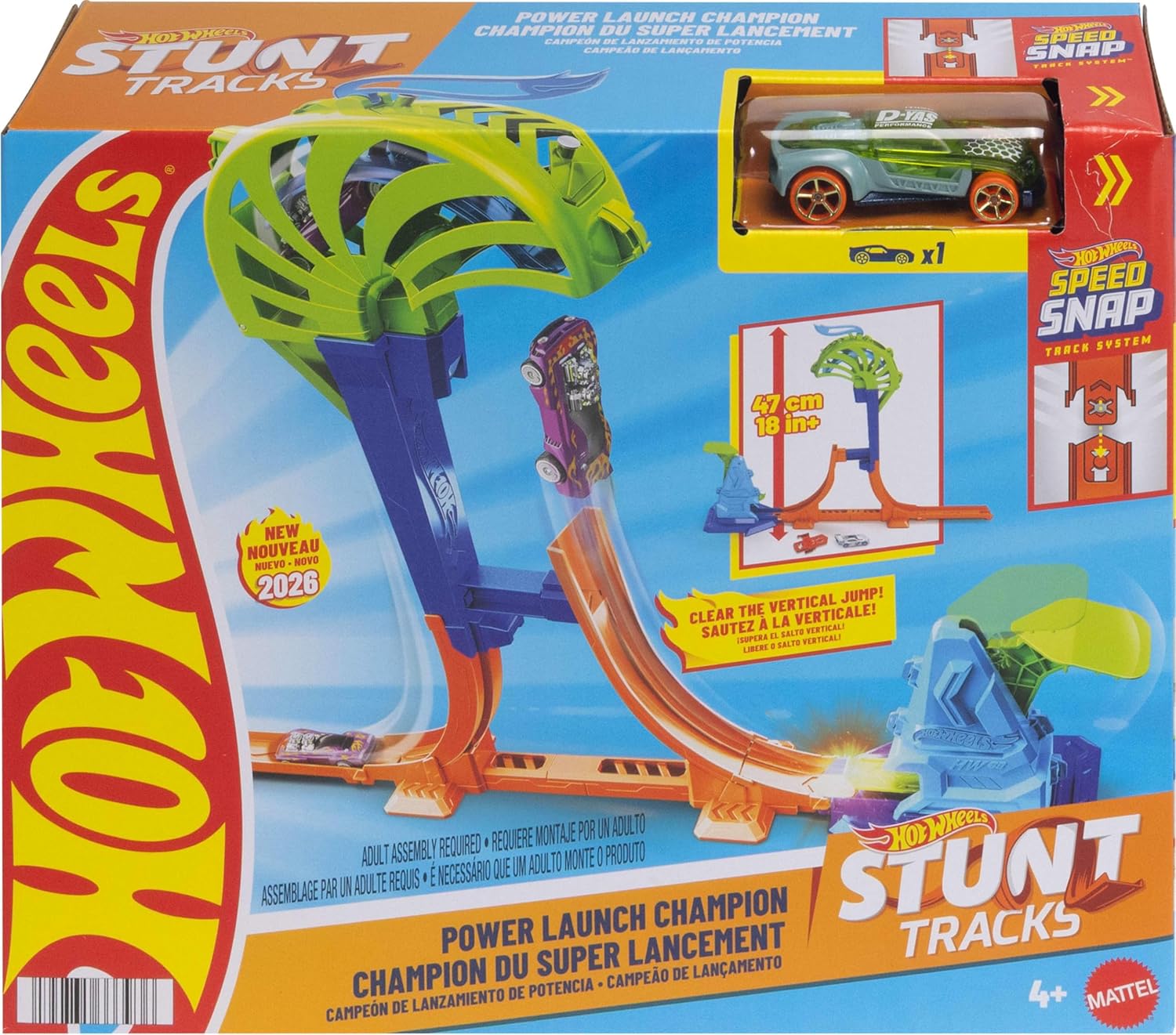 Mattel Hot Wheels Stunt Tracks Power Launch Champion treki dəsti