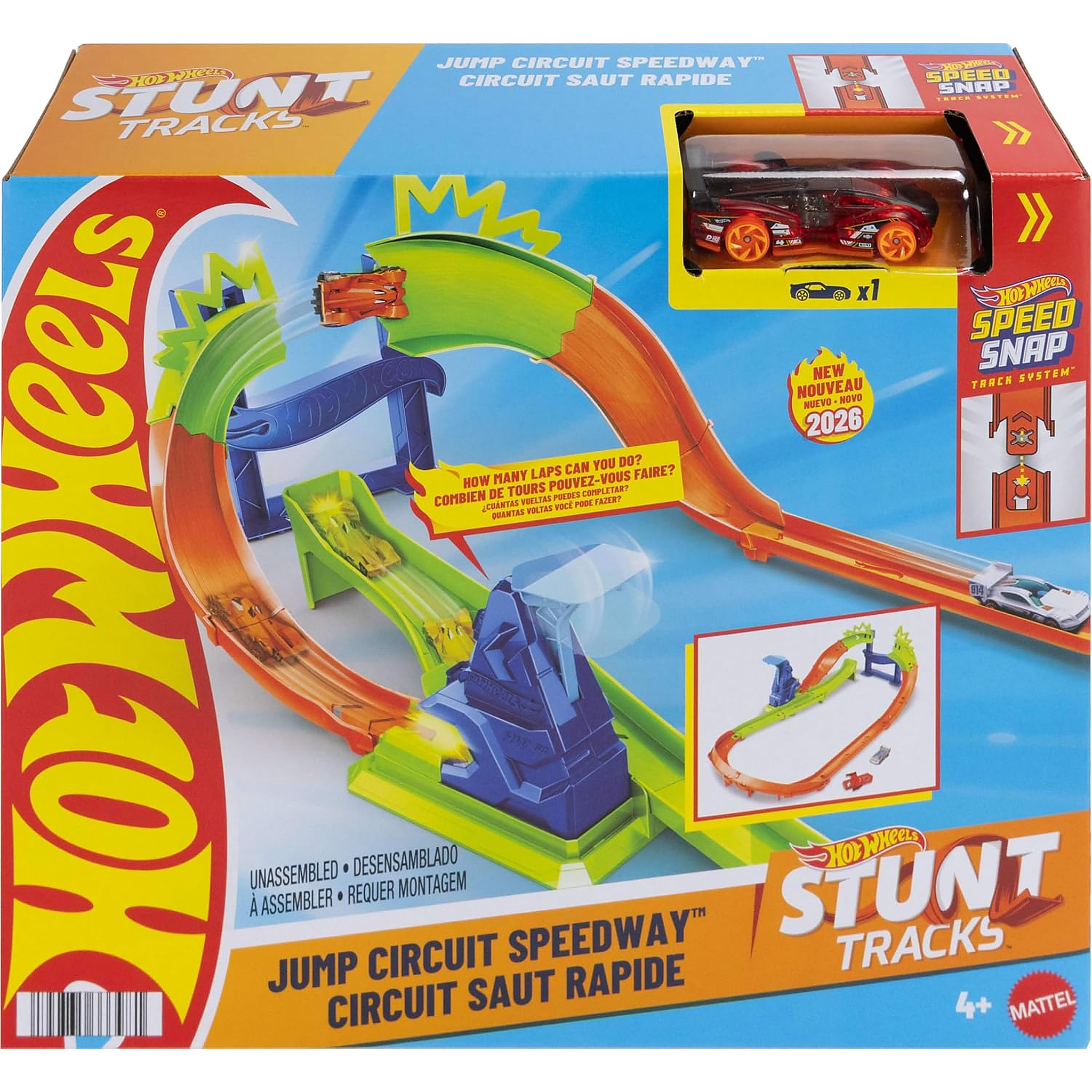 Mattel Hot Wheels Stunt Tracks Power Launch Champion treki dəsti