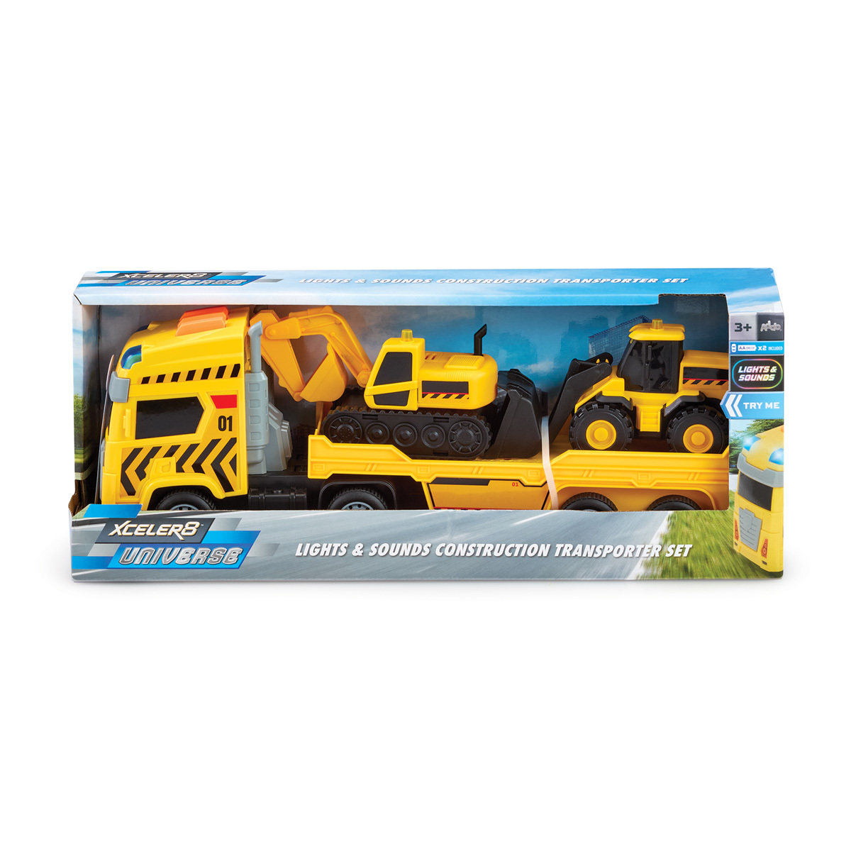 Xceler8 Universe Lights and Sounds Construction Transporter Truck