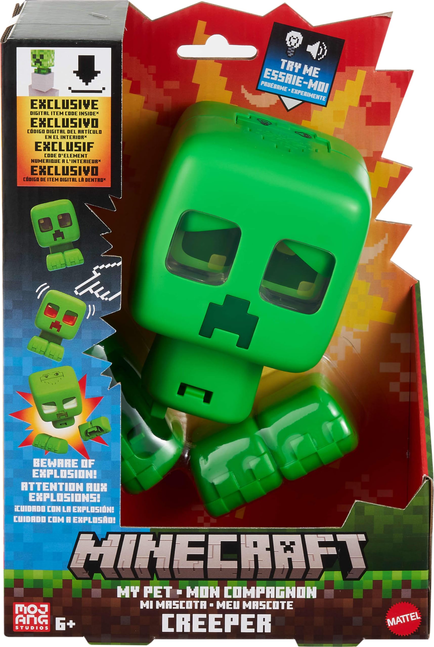 Mattel Minecraft My Pet Creeper Interactive Toy with Lights