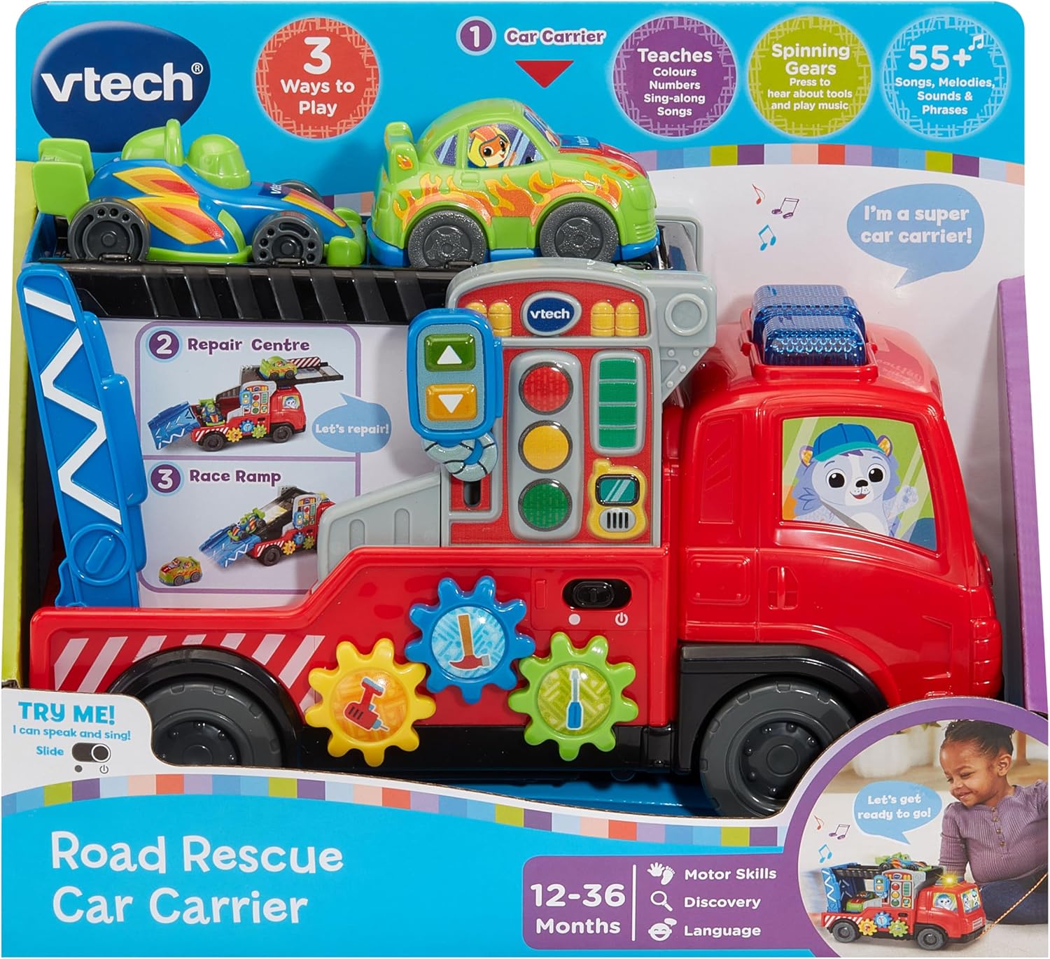 VTech Road Rescue Car Carrier, Interactive Car Carrier Truck