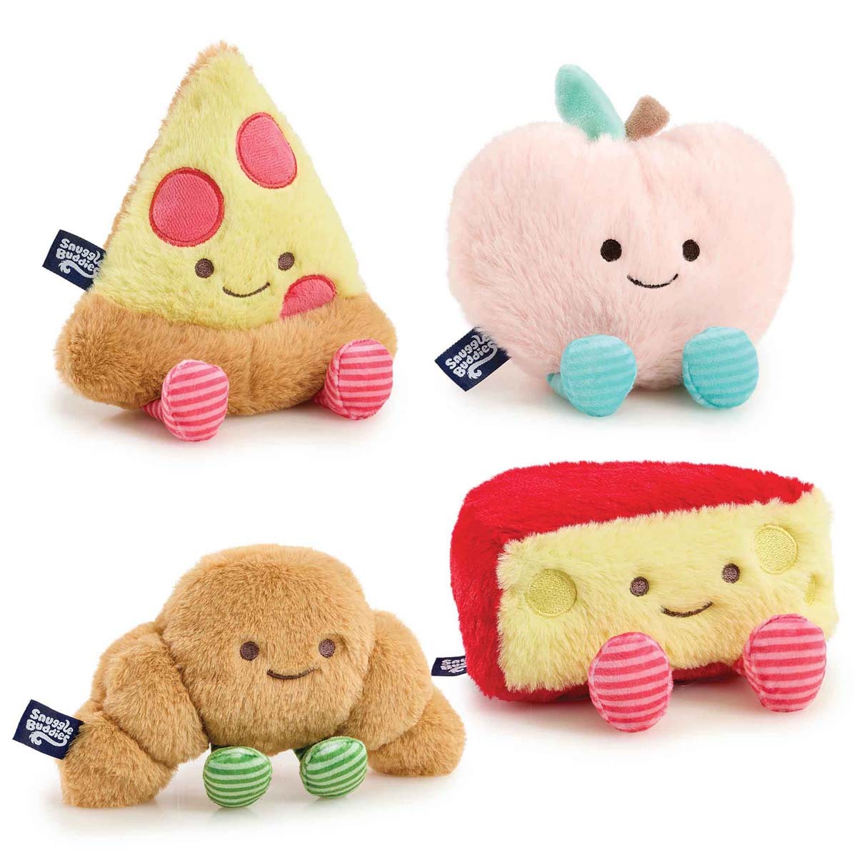 Snuggle Buddies Yummy Buddies Pizza Peach Croissant Edam Soft Toy Bundle