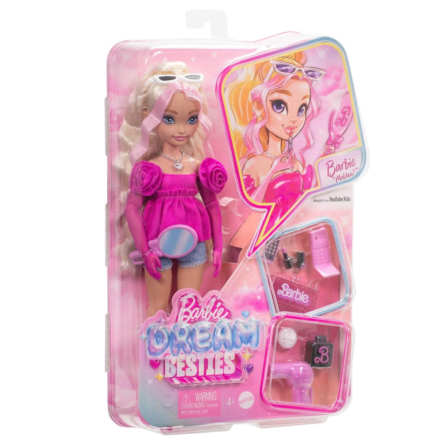 Kukla Mattel Barbie Dream Besties Malibu, 29 sm, 3+ yaş