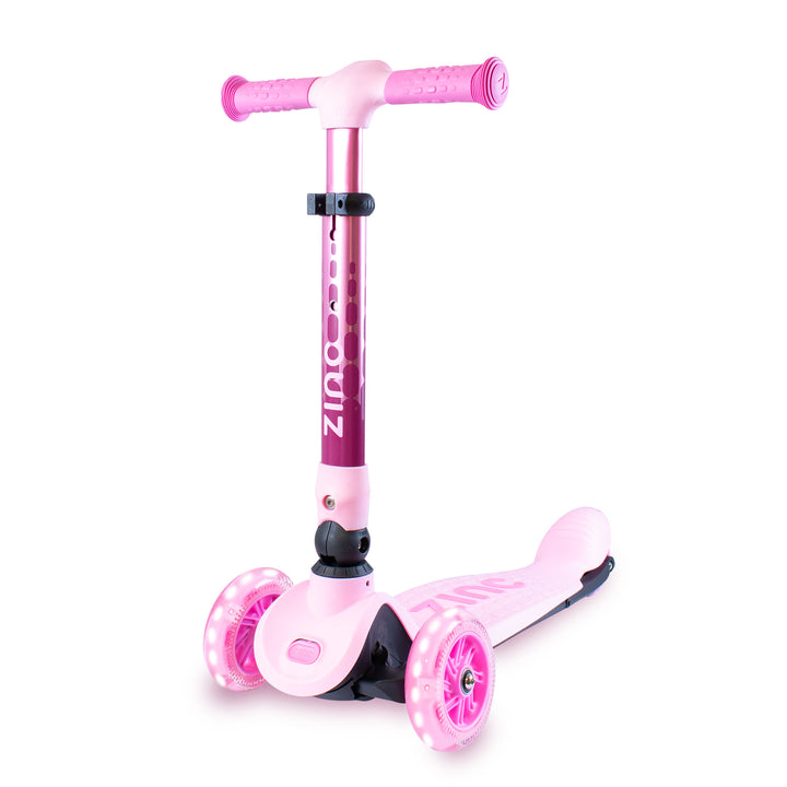 Zinc Flyte Three Wheeled Folding Scooter Ruby Pink