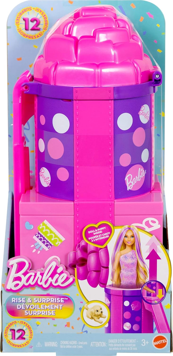 Barbie Rise & Surprise Pet Birthday Series Doll & Accessories With Slide & Surprises