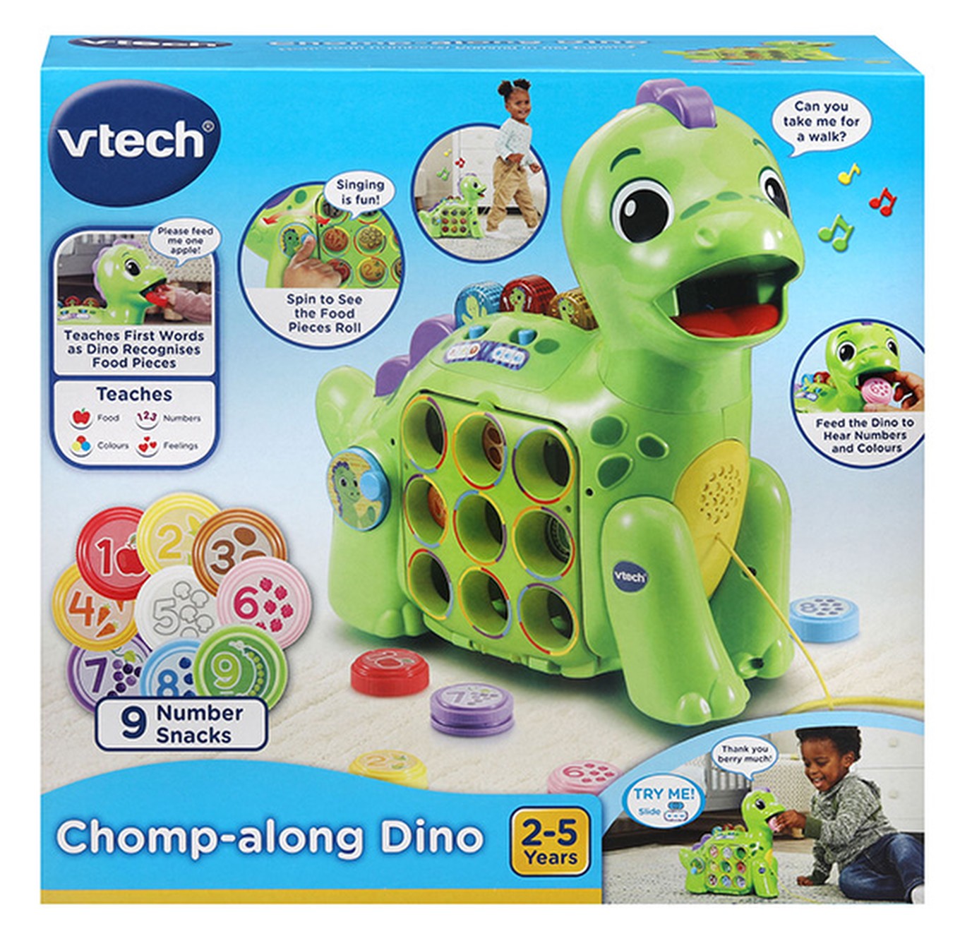 İnkişaf etdirən oyuncaq VTech Chomp-Along Dino 80-532003, 2-5 yaş