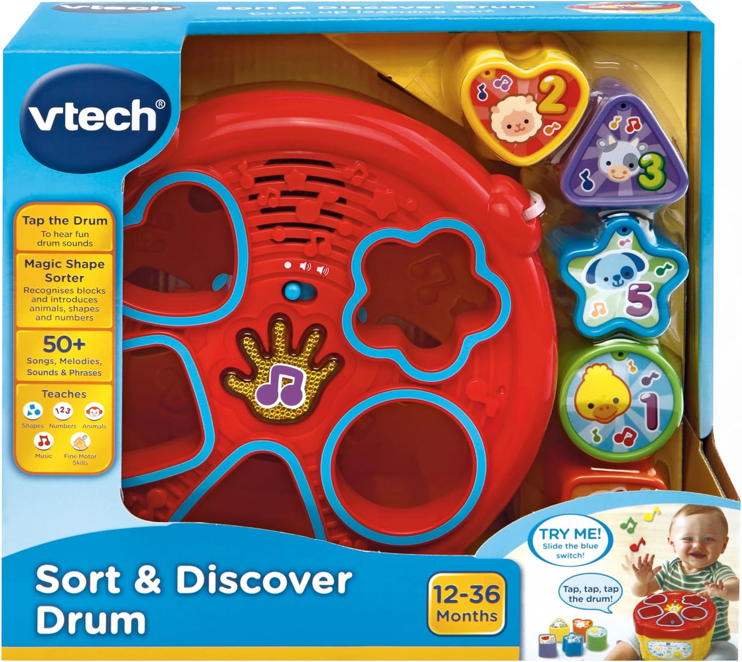 Sort and Discover Drum, Musical Toy with Learning Games