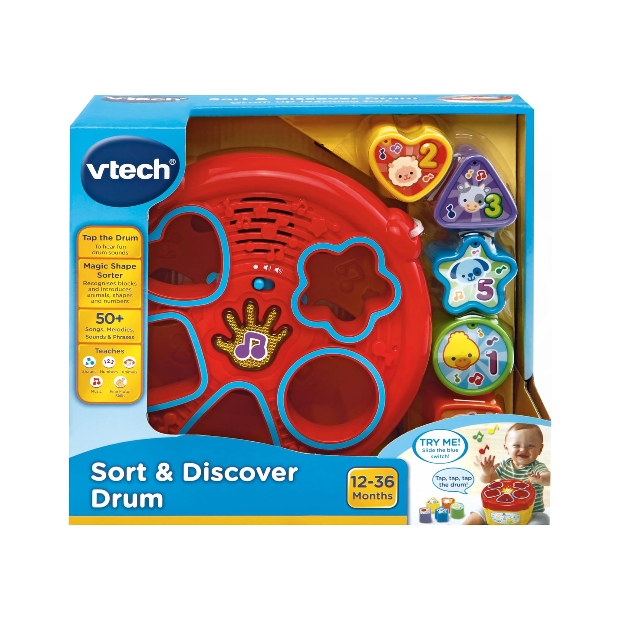 Sort and Discover Drum, Musical Toy with Learning Games
