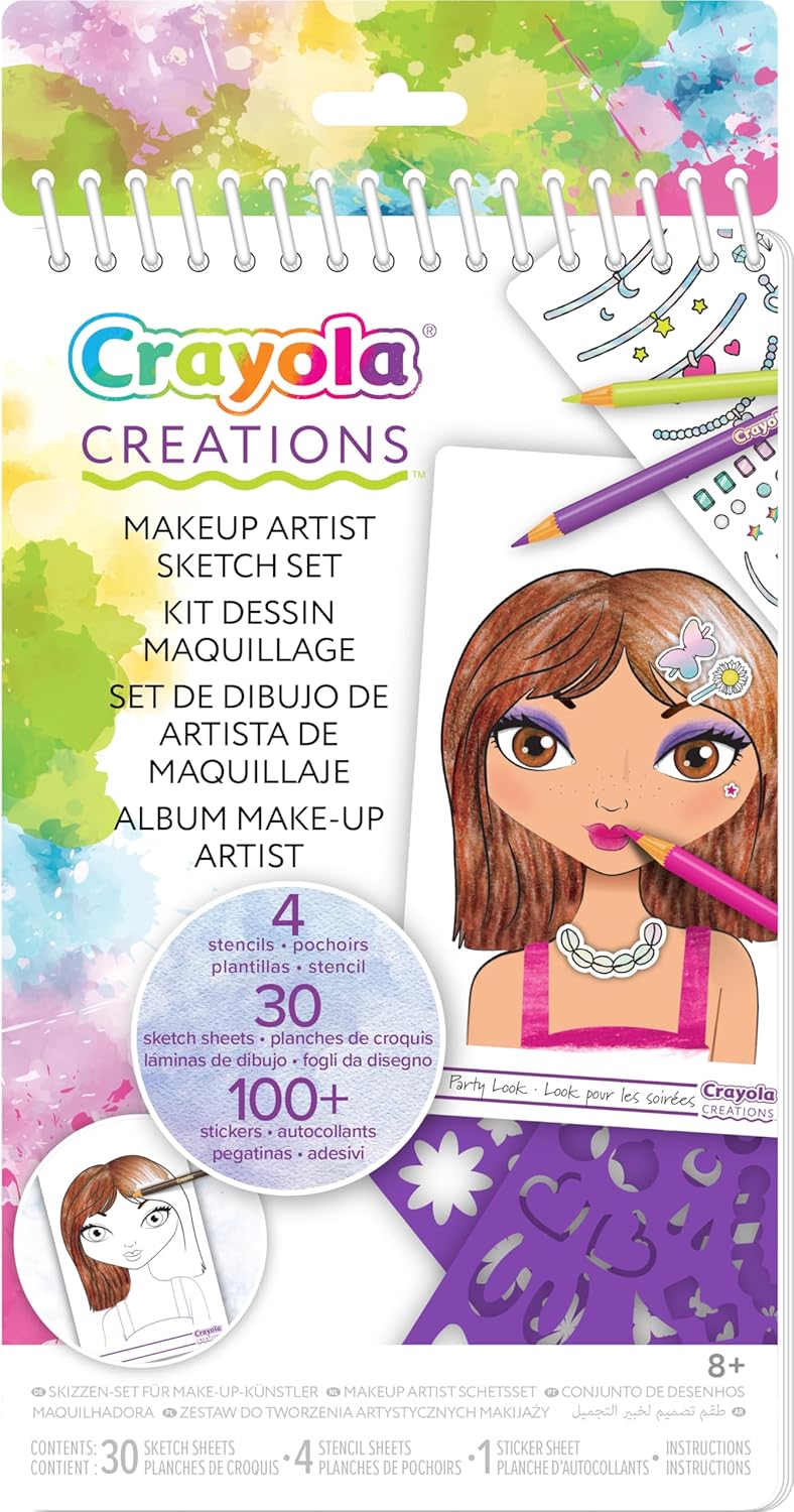 CRAYOLA Creations 04-1055 Make-Up Artist Album for Fashion Make-Up and Styling with Stencils and Stickers