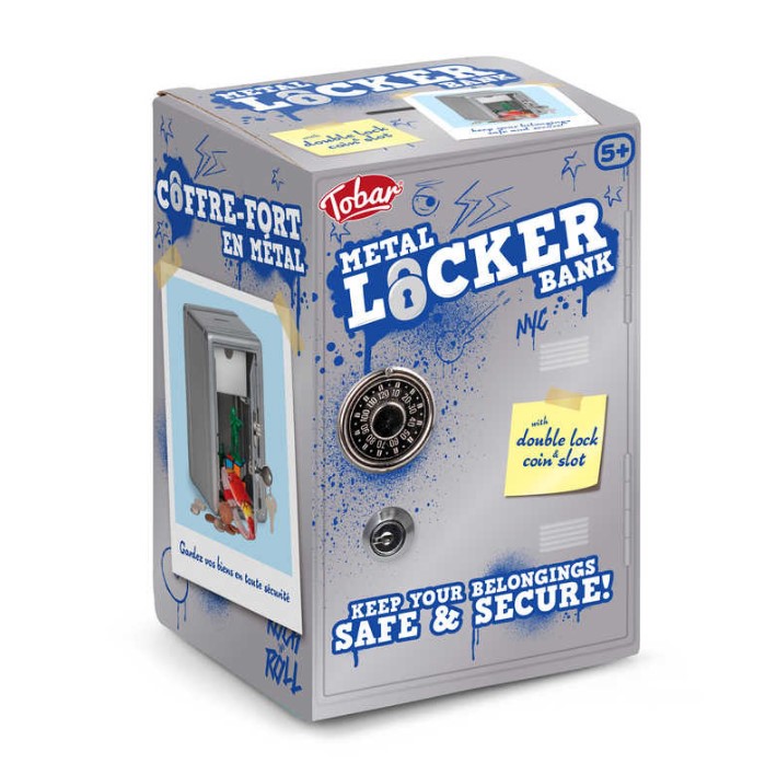 Metal Locker Bank Silver