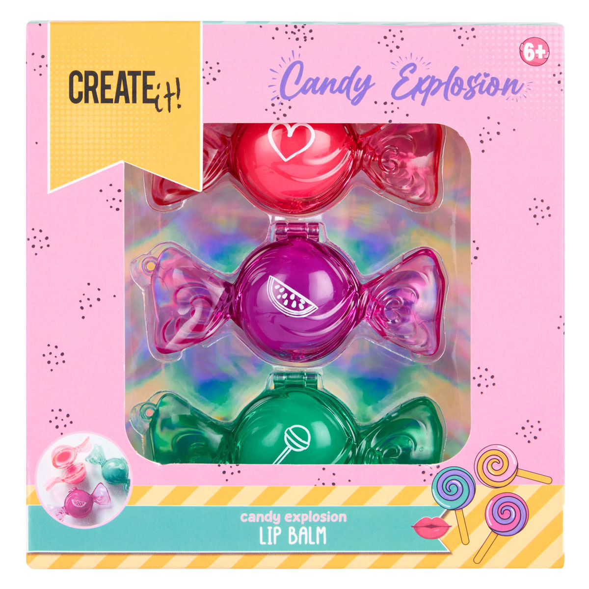 Create It! Candy Lip Balm Toffee Box, 3 pcs