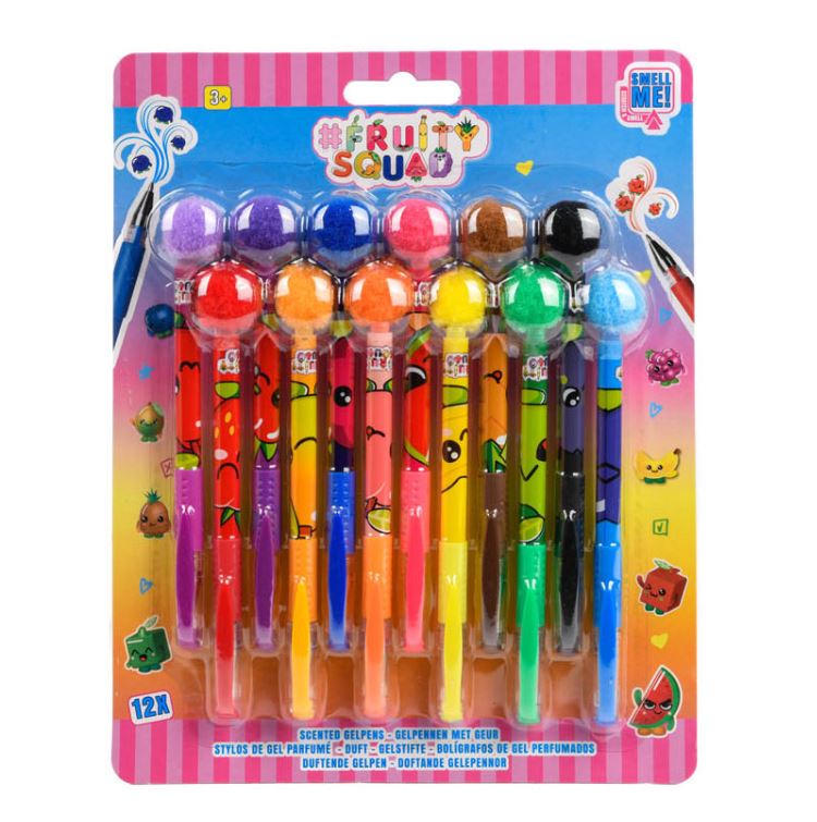 FRUITY SQUAD SCENTED GEL PENS WITH POM POM