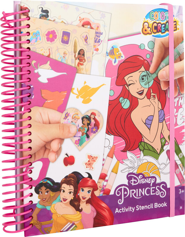 Disney Princess - Activity Coloring Book, 2 Stencils, 2 Sticker Sheets