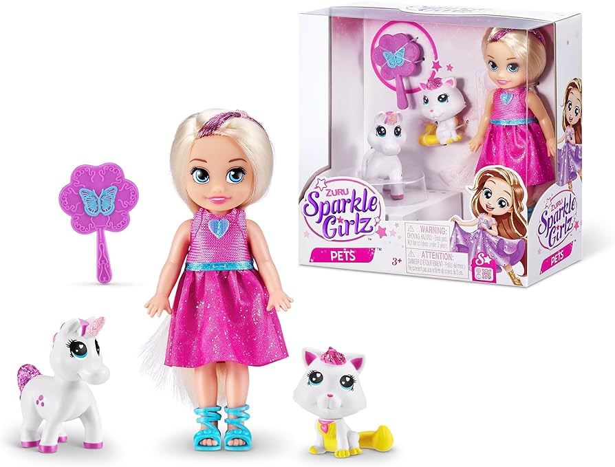 Sparkle Girlz-Playset Dolls&Pets 4.7