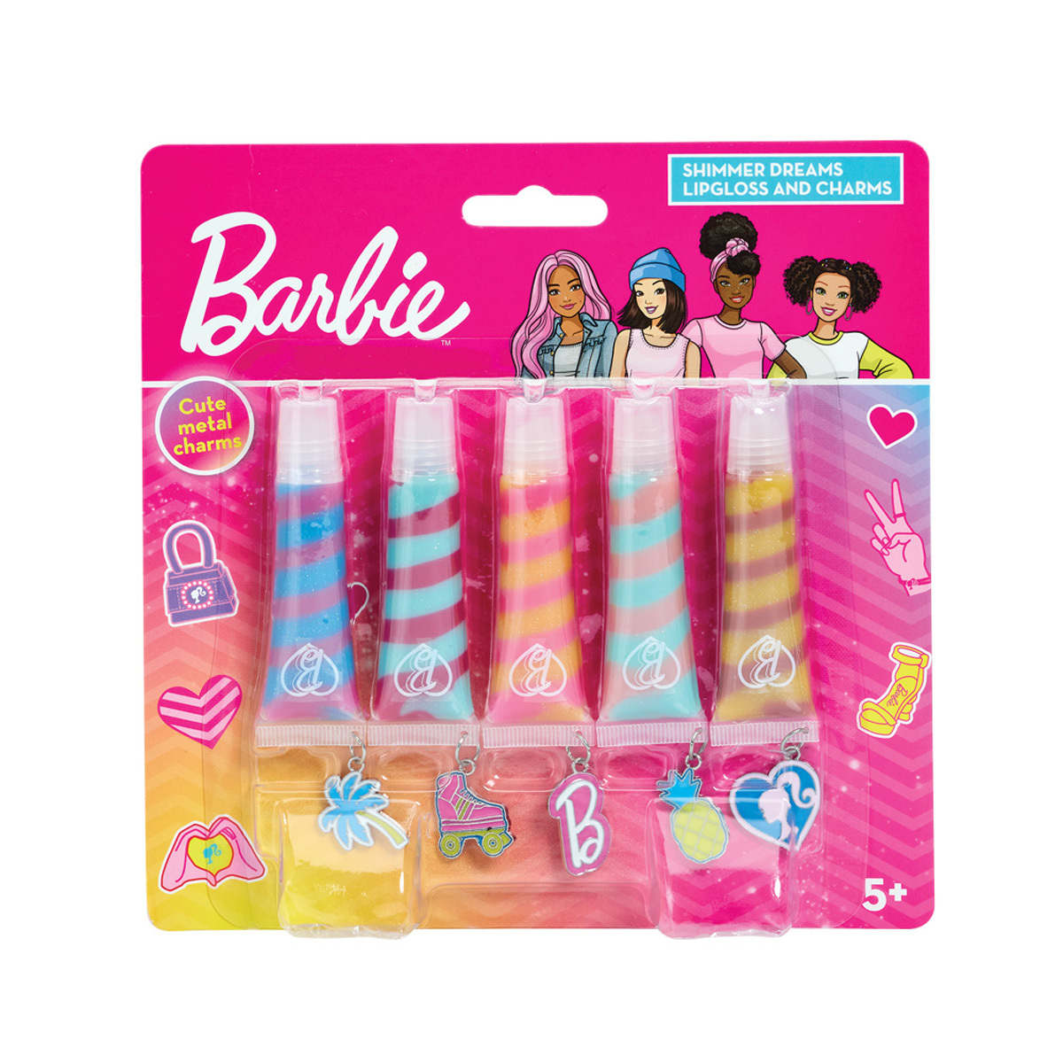 Barbie Shimmer Dreams Lipgloss and Charms Makeup