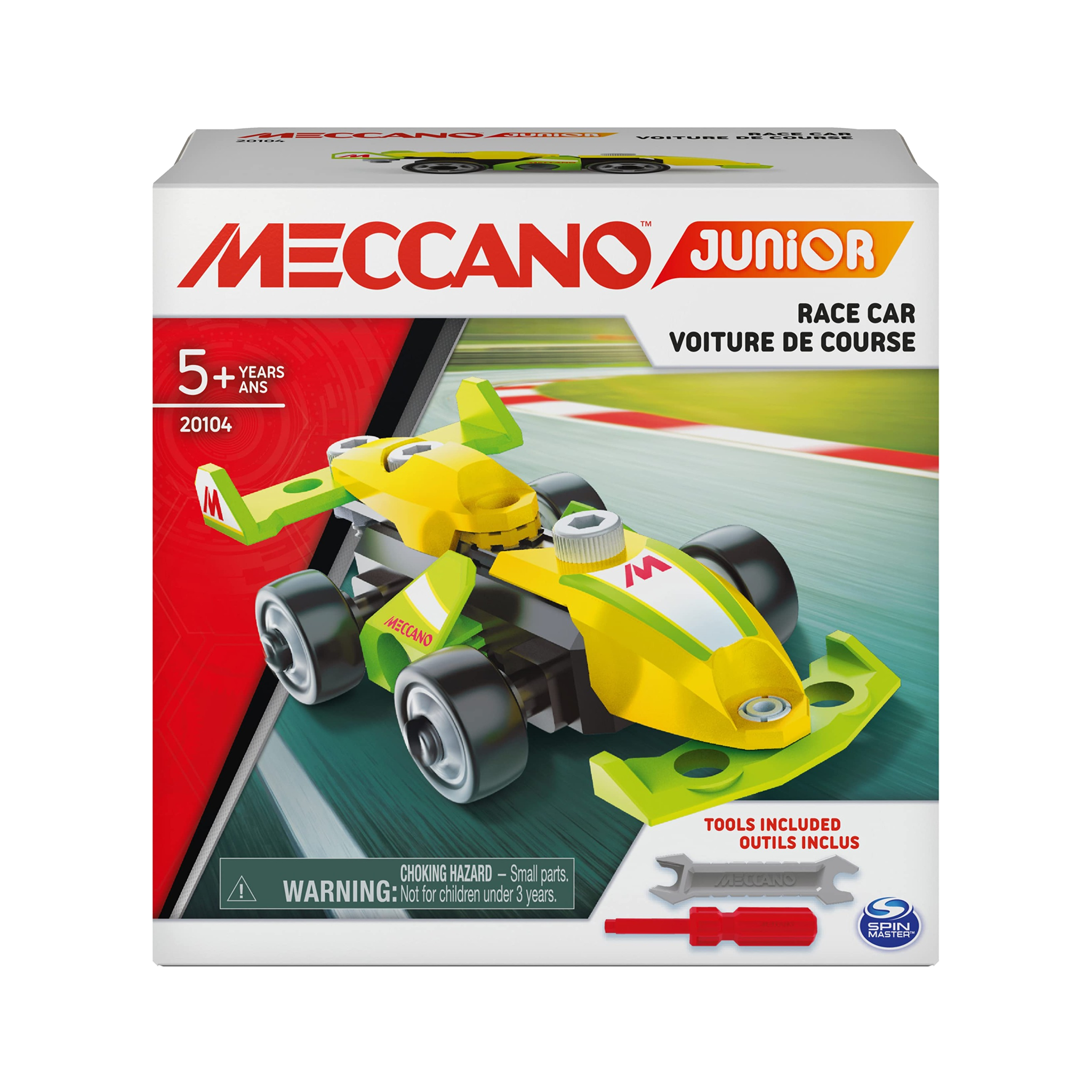 Meccano Junior, Race Car STEAM Model Building Kit assorted