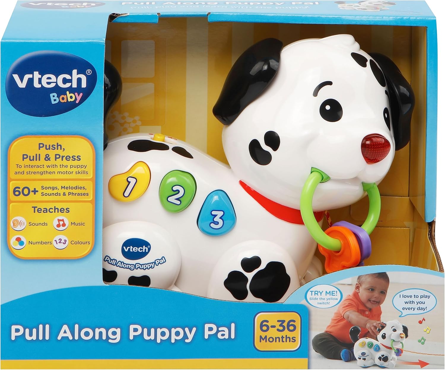 VTech Pull Along Puppy Pal, Pull Along Baby Walker with Music and Phrases