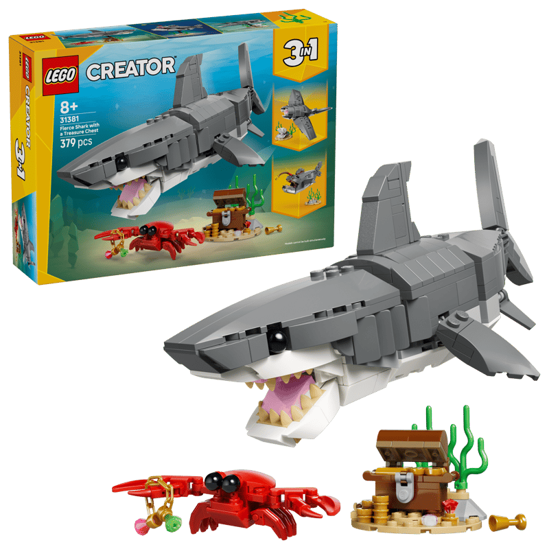 LEGO 31381 FIERCE SHARK WITH A TREASURE.. V29