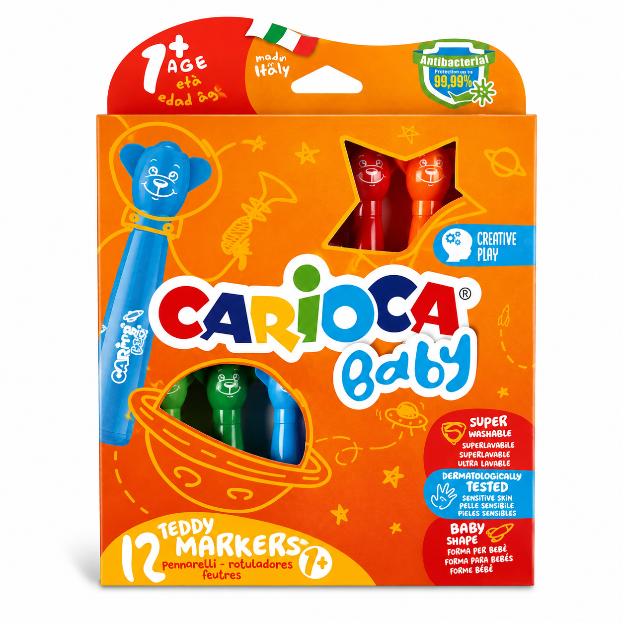 Flomasterlər dəsti Carioca Teddy Marker, 12 rəng
