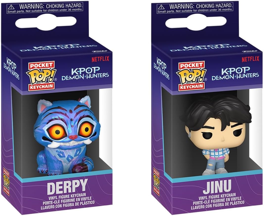 Funko POP! Keychain: KPOP Demon Hunters - Derpy & Jinu - 2 Pack