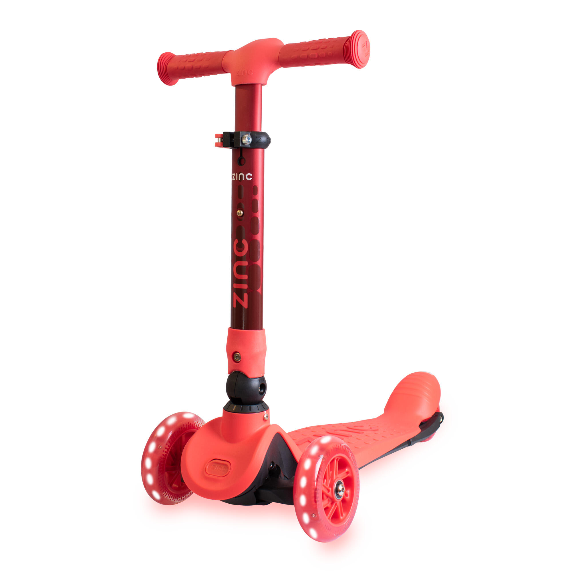 Zinc Flyte Three Wheeled Folding Scooter Maple Red