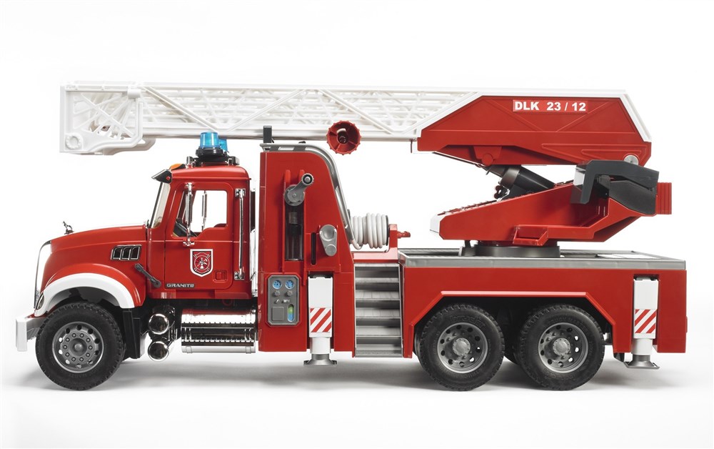 BRUDER MACK GRANITE FIRE ENGINE WITH LADDER, WATER PUMP