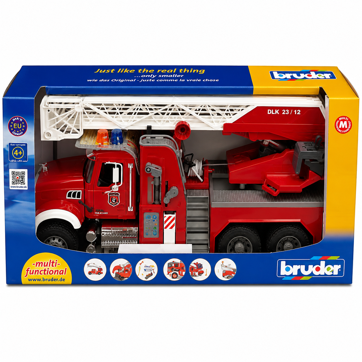 BRUDER MACK GRANITE FIRE ENGINE WITH LADDER, WATER PUMP