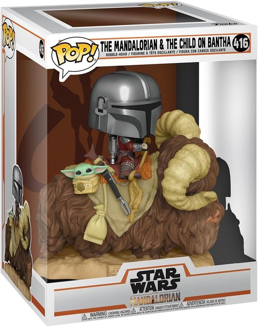 Funko POP Pop! Deluxe: Mandalorian - Mandalorian on Bantha with Child