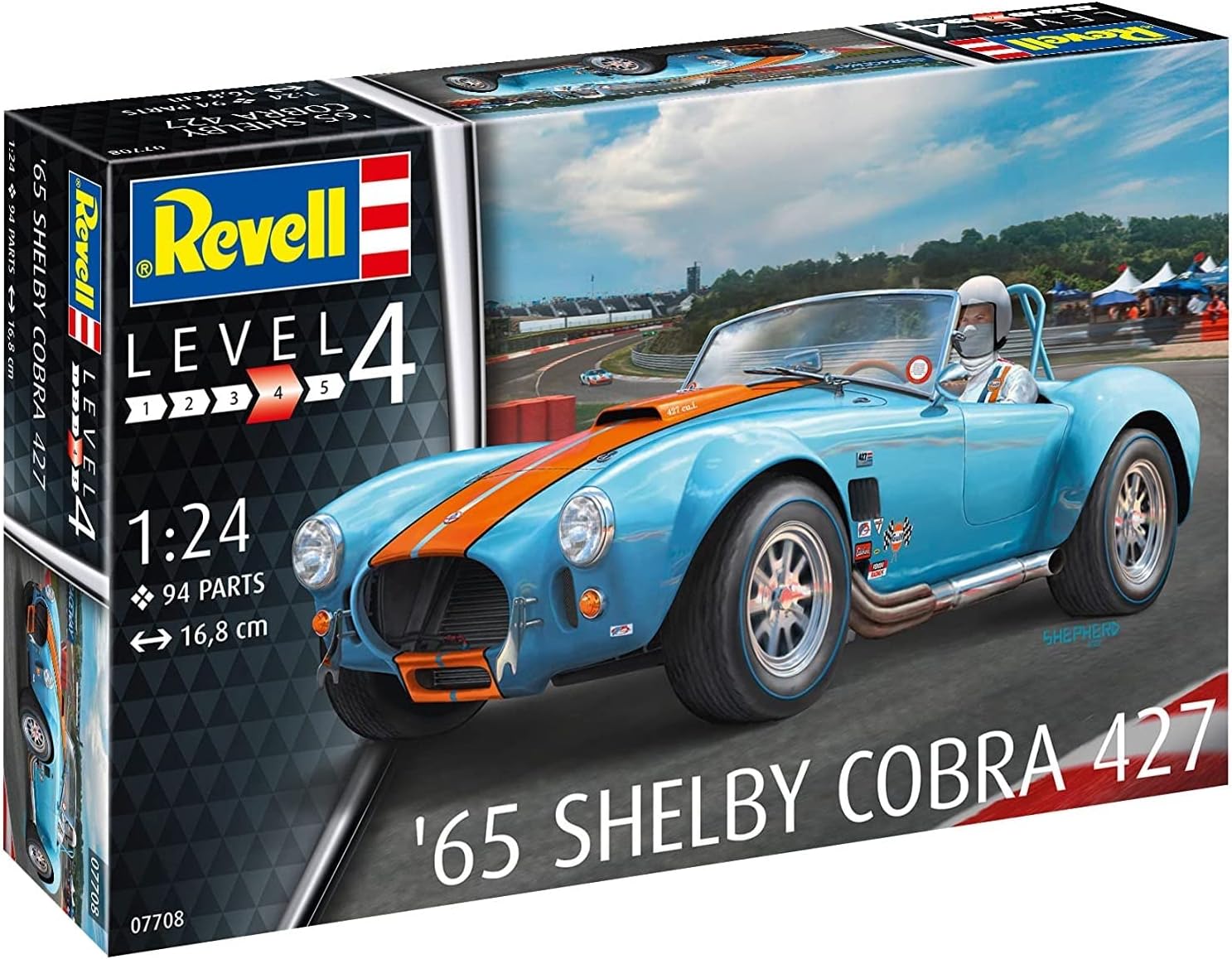 Металический конструктор Revell Shelby Cobra 427, 94 элементa, 12+