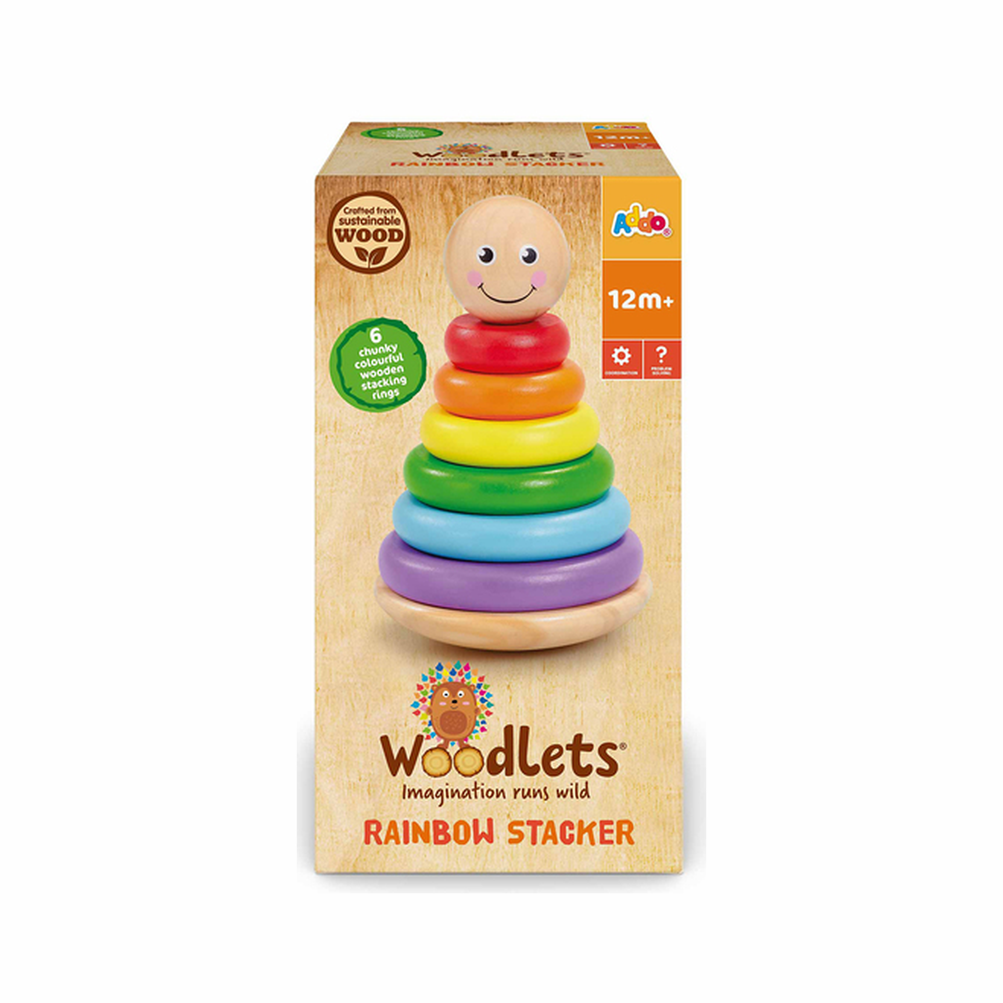 Taxta oyuncaq Addo Play Ltd Rainbow Stacker 312-16163-B, 8 hissə