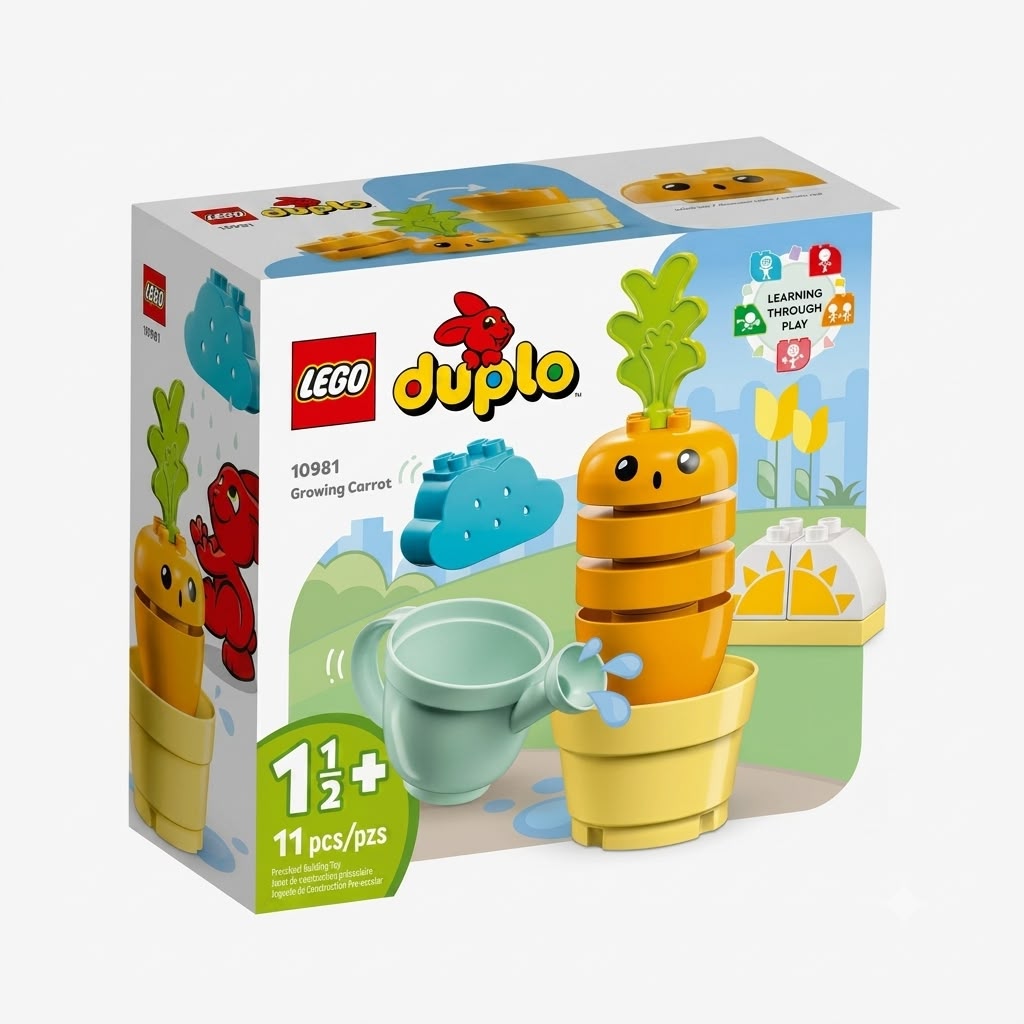 Konstruktor LEGO Duplo Growing Carrot 10981, 1.5+ yaş, 11 əd