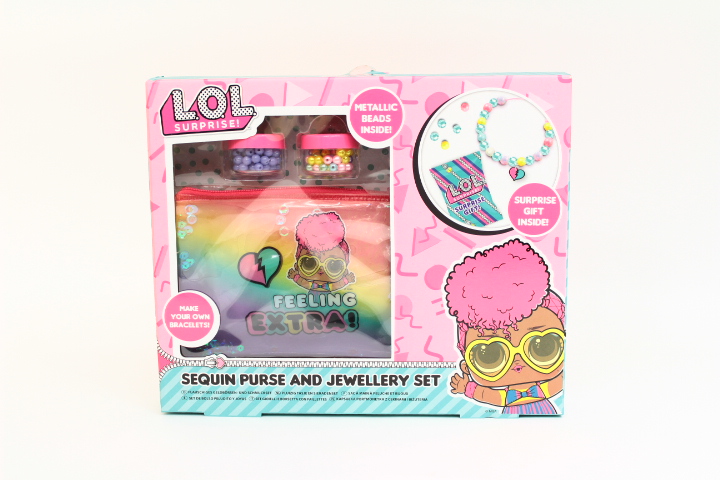 Lol Encapsulated Sequin Purse And Jewellery Set