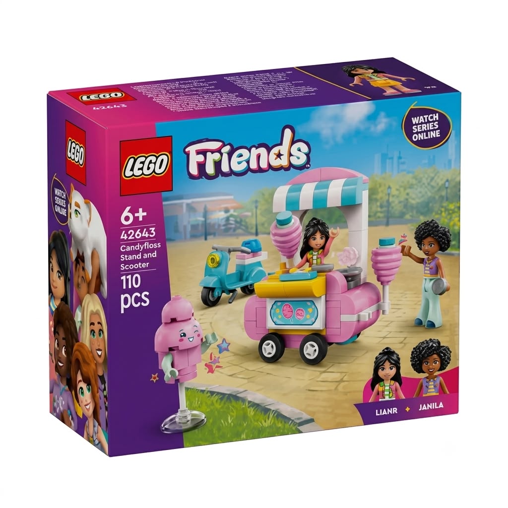 Konstruktor LEGO Friends Candy floss Stand and Scooter 42643, 110 parça, 6 
yaşdan