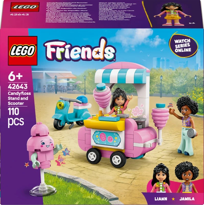 Konstruktor LEGO Friends Candy floss Stand and Scooter 42643, 110 parça, 6 
yaşdan