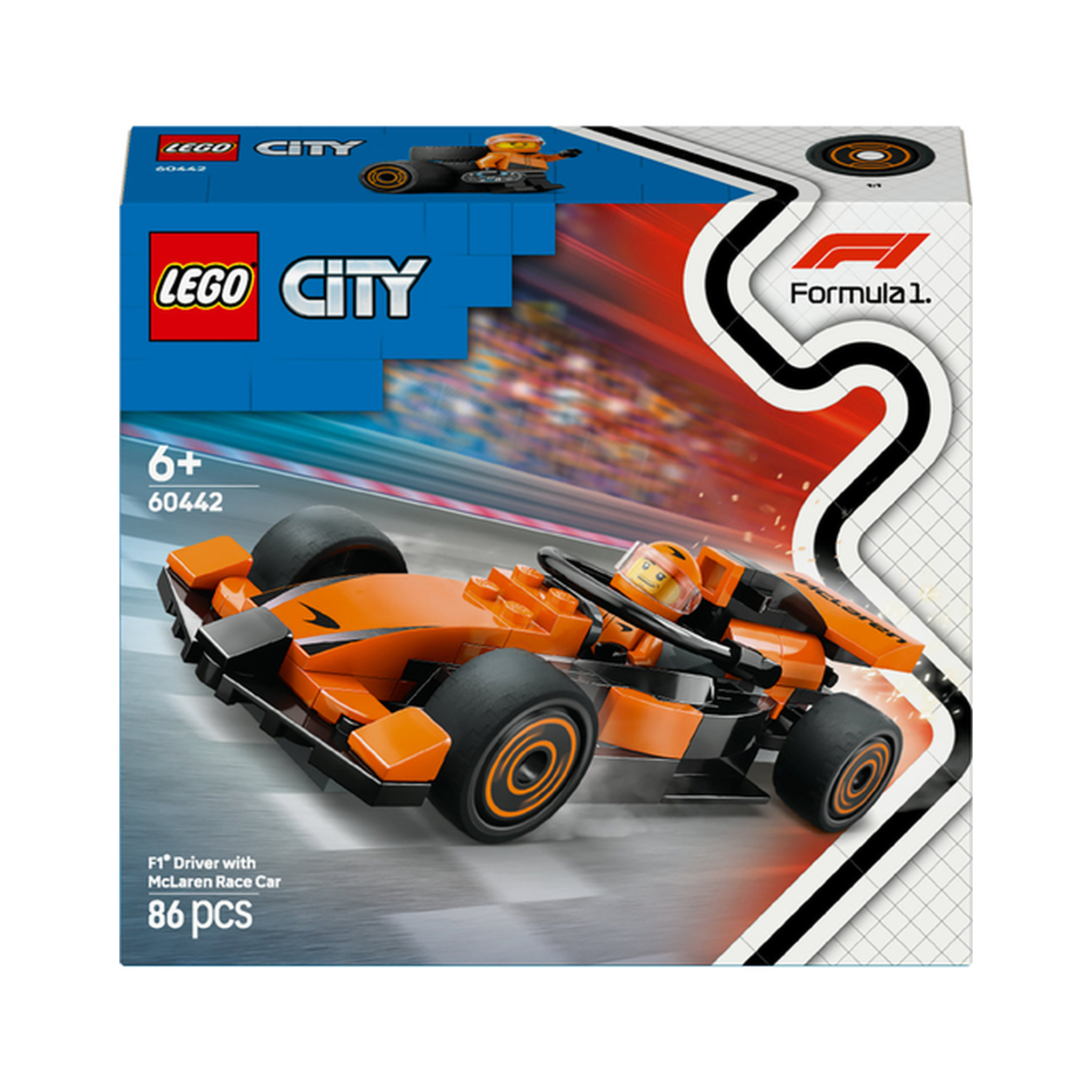 LEGO City F1 Driver with McLaren Race Car Construction Set 60442