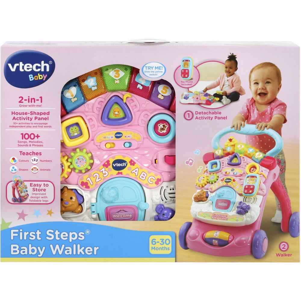 FIRST STEPS BABY WALKER(VTUK) (PINK)(SMALL CLOSE BOX)
