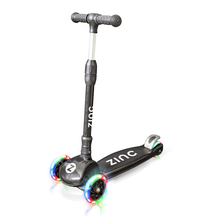 Zinc Folding Light Up T-Motion Scooter Black