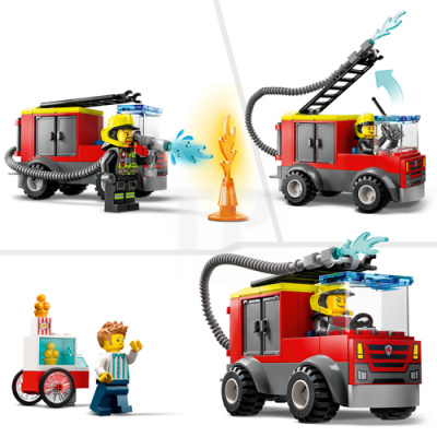 60375 Fire Station And Fire Truck