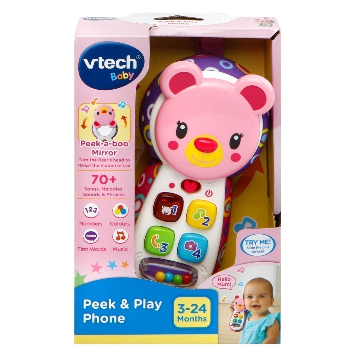 Baby Peek & Play Phone Pink
