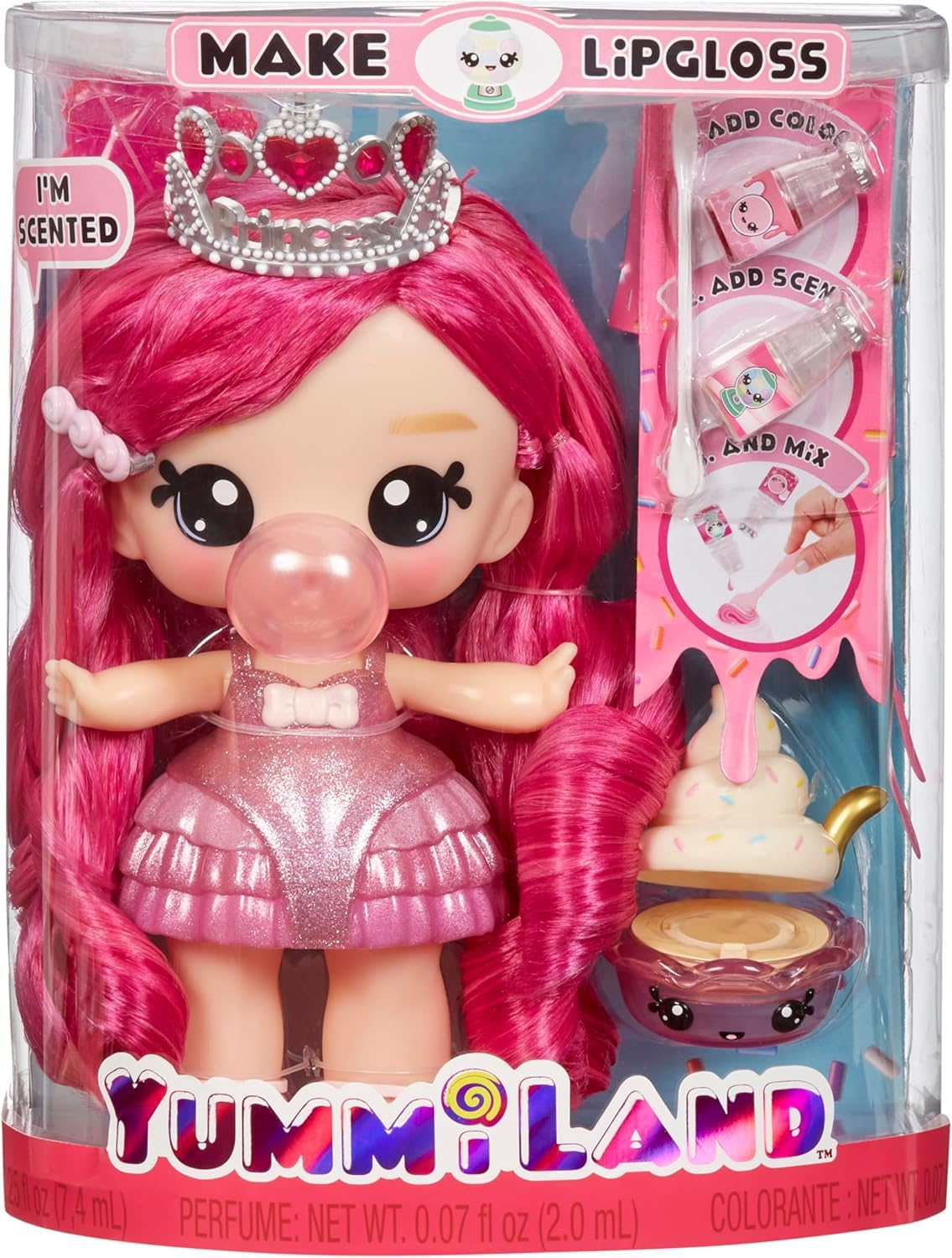Yummiland Large Doll + Lipgloss Pet-Bubblegum