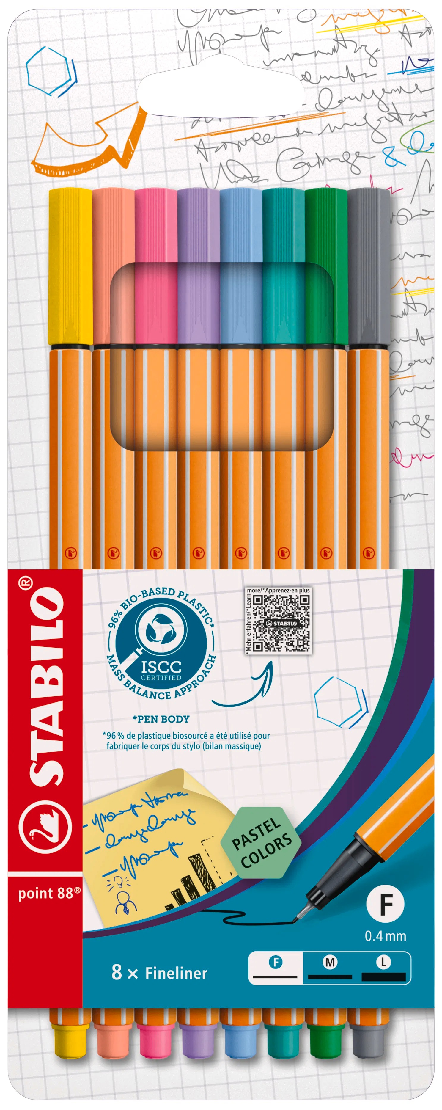 STABILO Point 88 Fineliner – 8-li Pastel Qələm Seti