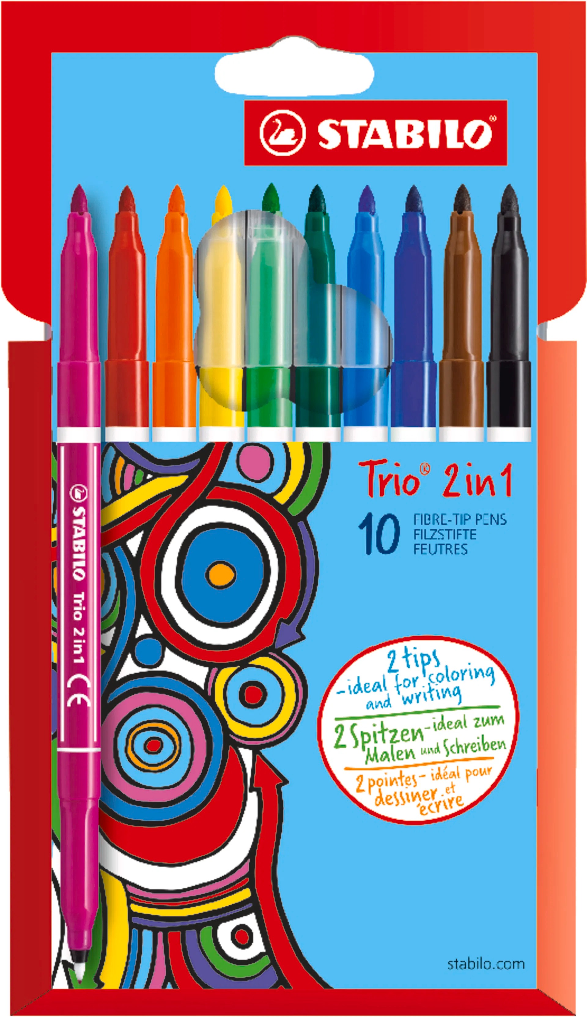 STABILO Trio 2 in 1 Flomaster və Fineliner – 10-lu Set