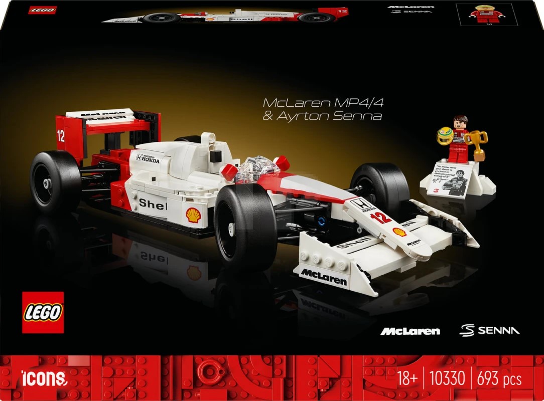 Konstruktor LEGO Icons McLaren MP4/4 & Ayrton Senna 10330, 18+ yaş, 693 
element