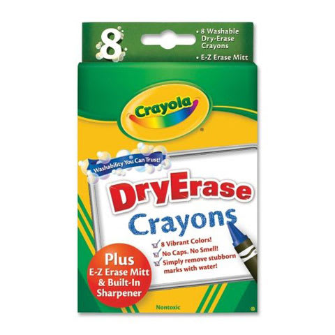 8 Crayons Cire Effacables