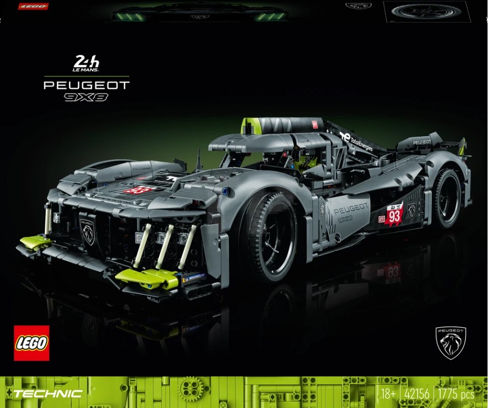 Konstruktor LEGO Technic Peugeot 9X8 24H Le Mans Hybrid Hypercar 42156, 
18+ yaş, 1775 hissə