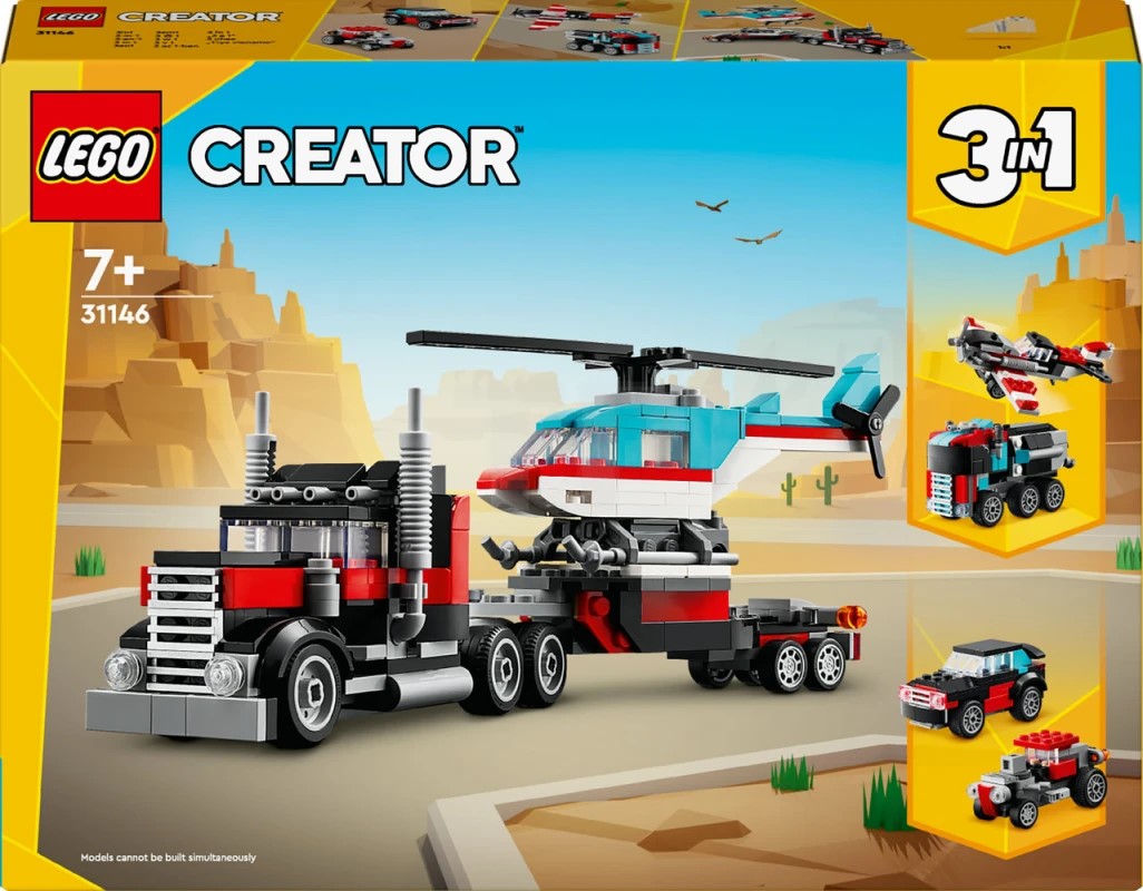 Konstruktor LEGO Creator Flatbed Truck with Helicopter 31146, 7+ yaş, 270 
element