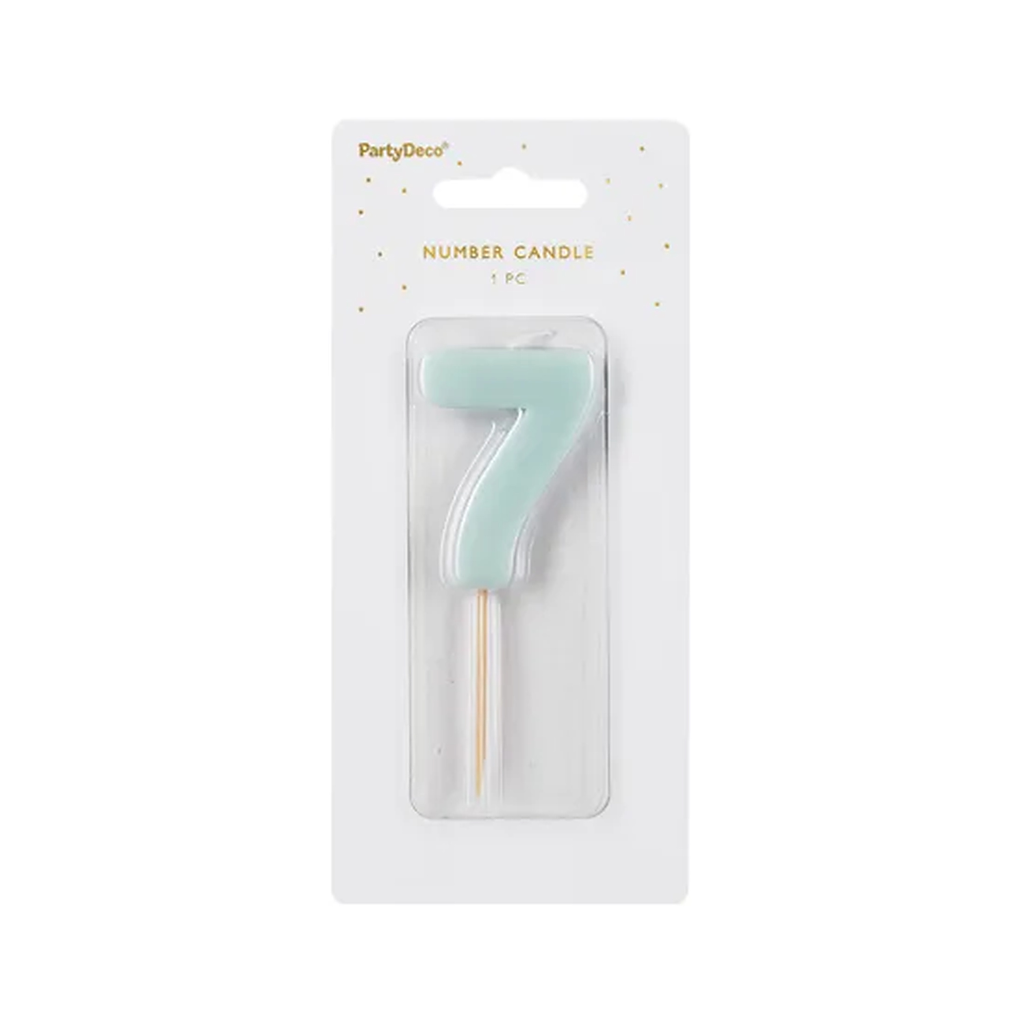 Birthday candle Numeral 7, light blue, size 5.5 cm
